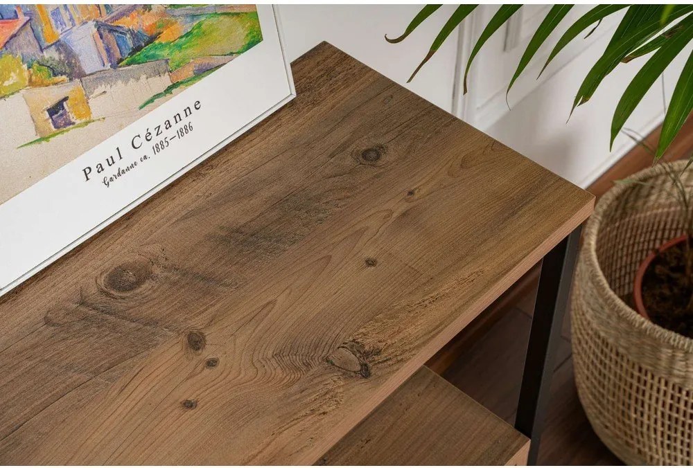 Konzolový stolík v dekore borovice v prírodnej farbe 29,5x120 cm Solace – Kalune Design