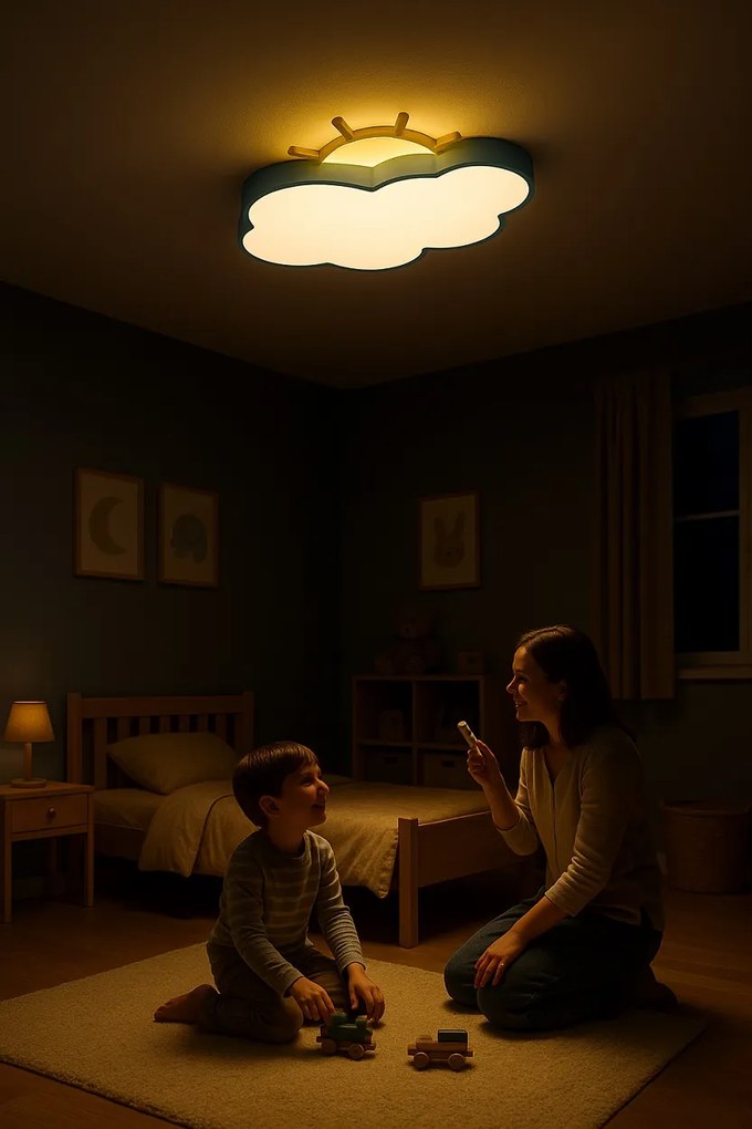 IKO LED stropná lampa s diaľkovým ovládačom – Modrý oblak