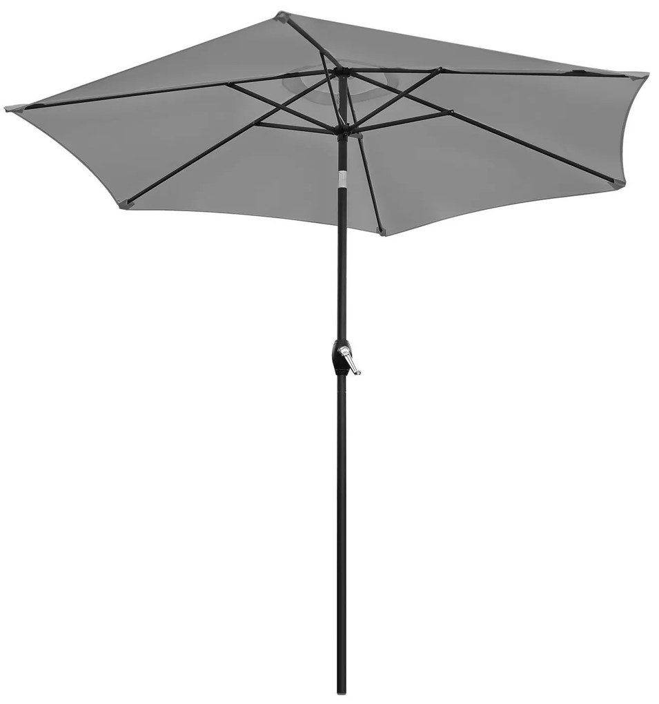 LONGWELL INDUSTRIAL LTD Skladací záhradný slnečník 210 cm - šedý