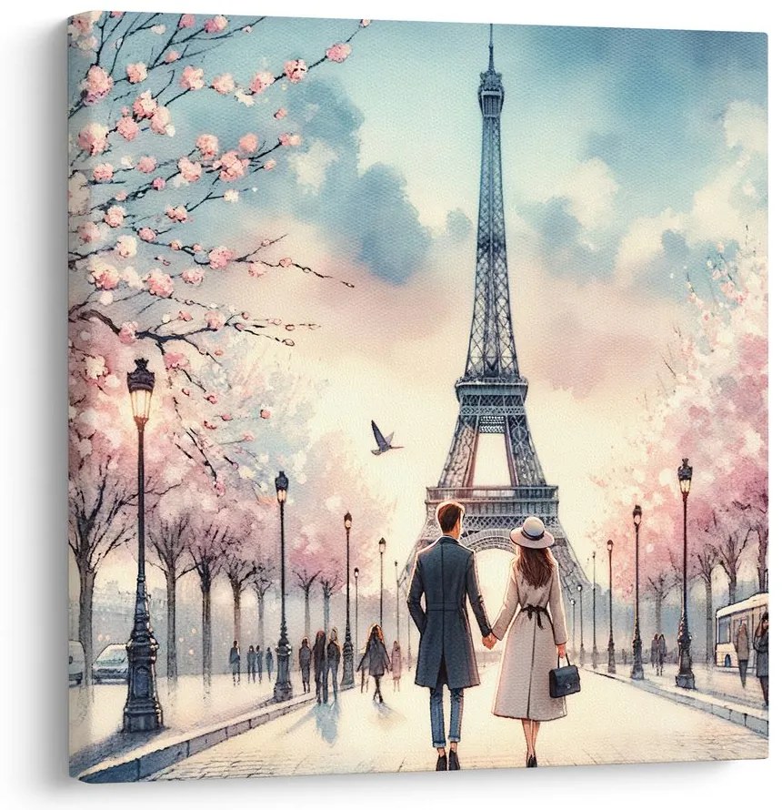 Obraz romantika v uliciach Paríža