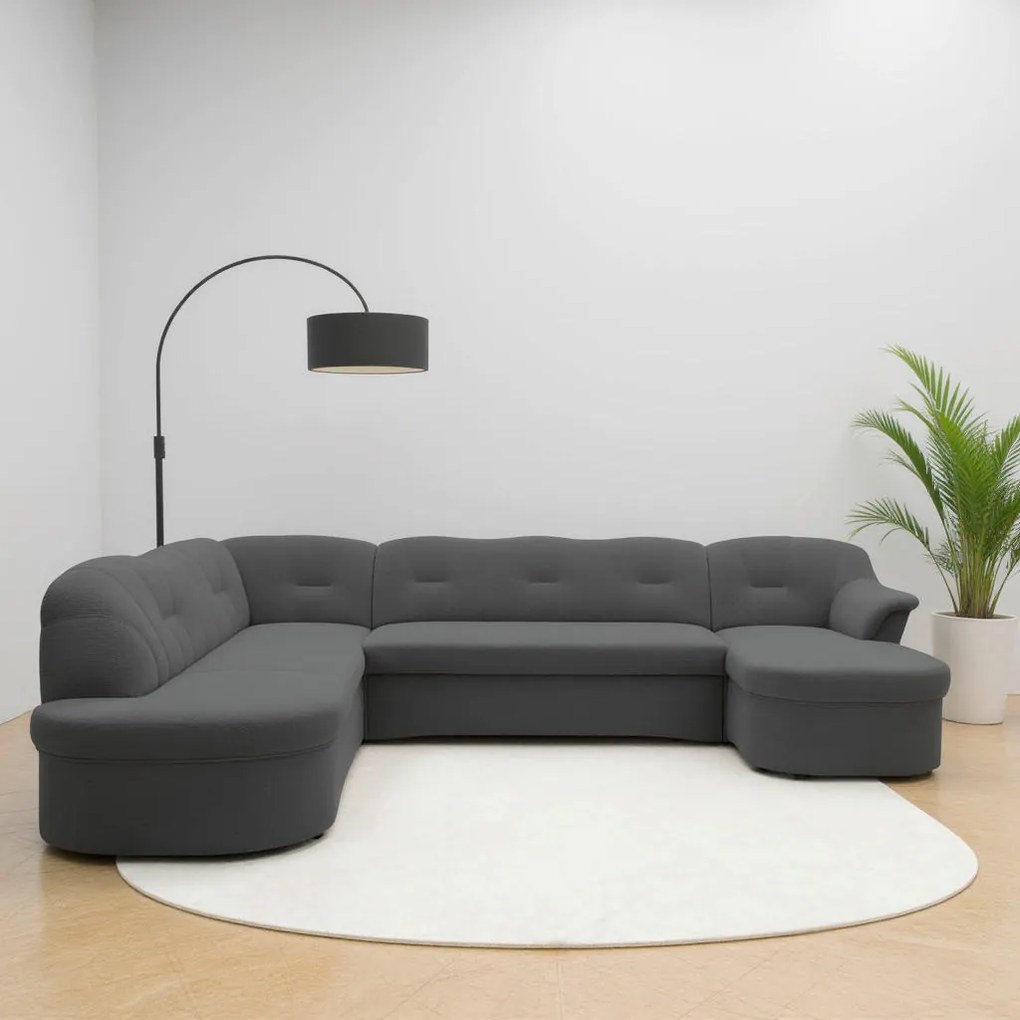 XXXLutz SEDACIA SÚPRAVA, textil, tmavosivá MID.YOU - Sedačky - 001776009118