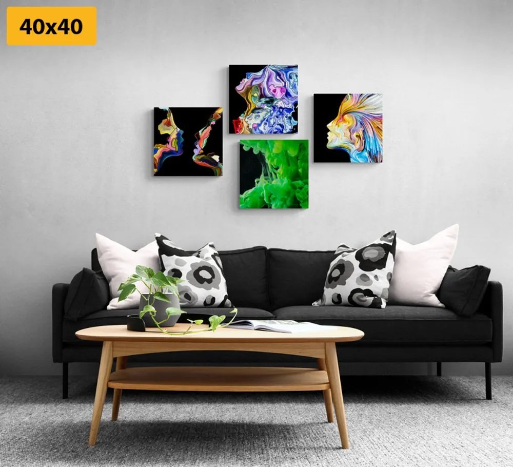Set obrazov pestrofarebná abstrakcia Varianta: 4x 40x40