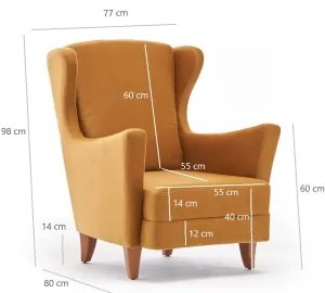 Kreslo ušiak NUPI žlté