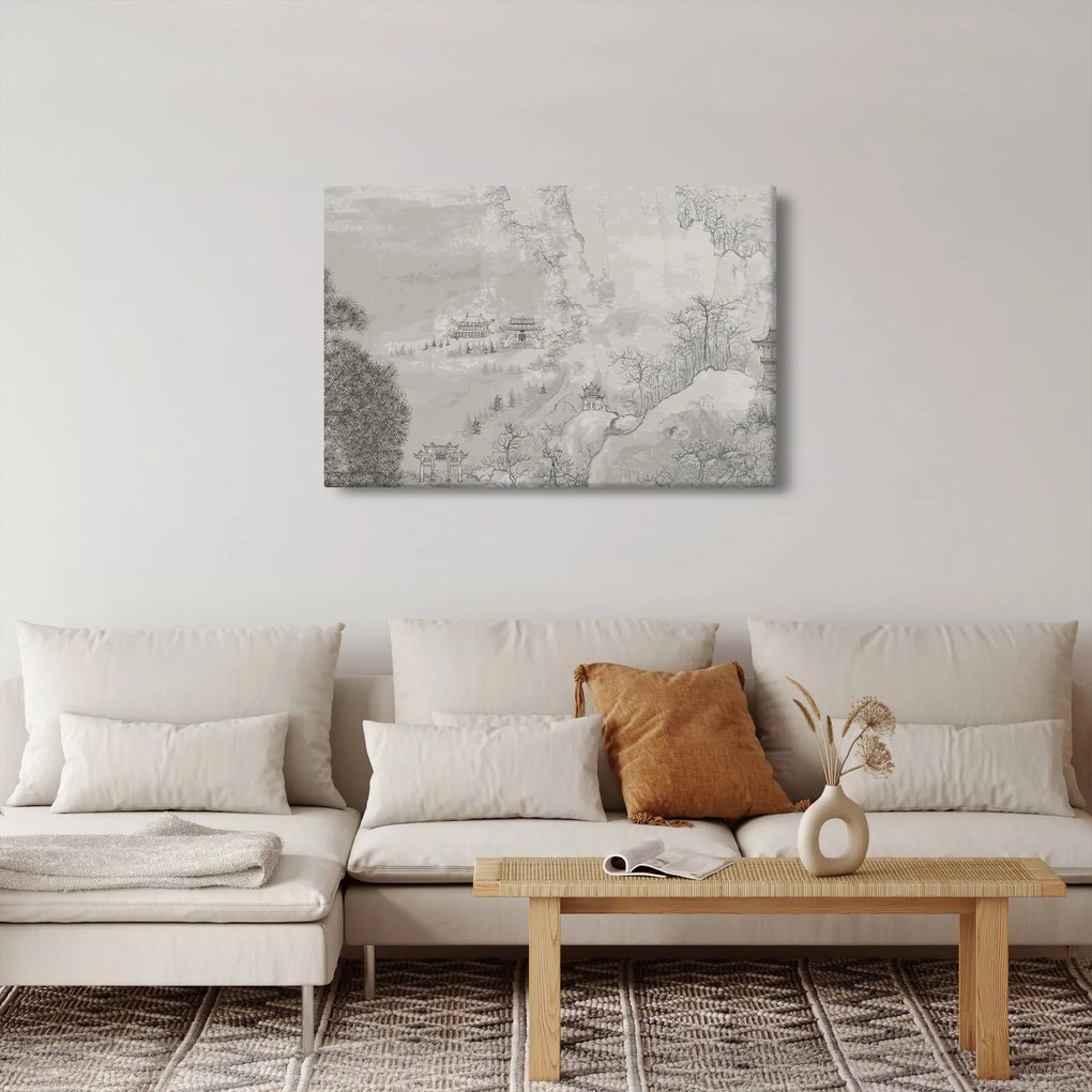 Obraz - Čínska krajina (90x60 cm)