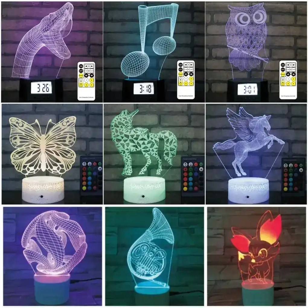3Dmix CNF000 - 3D LED nočná lampa - Konfigurátor (Vyskladajte si svoju lampu) (Zľava 50%)