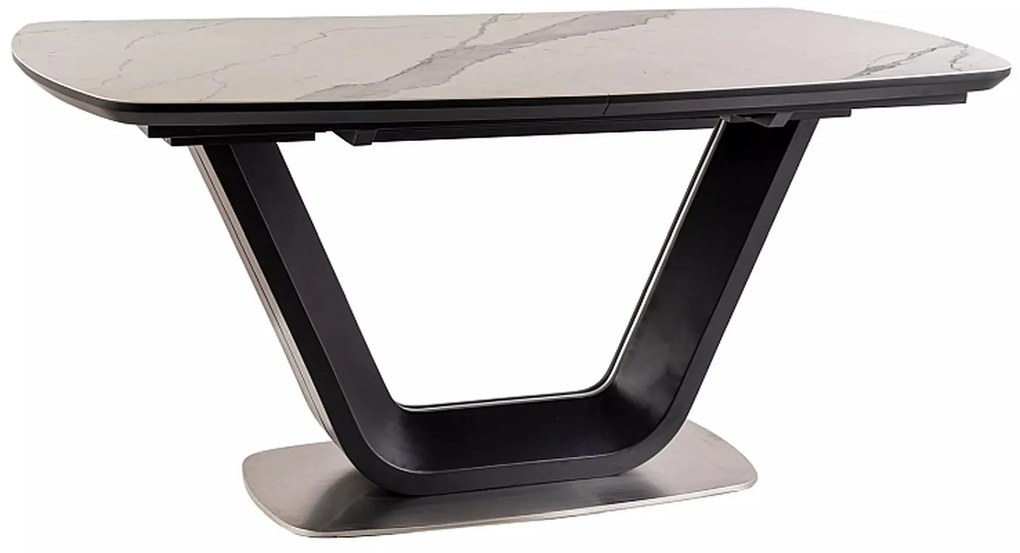 Rozkladací jedálenský stôl Armani 160/220 cm biely/čierny