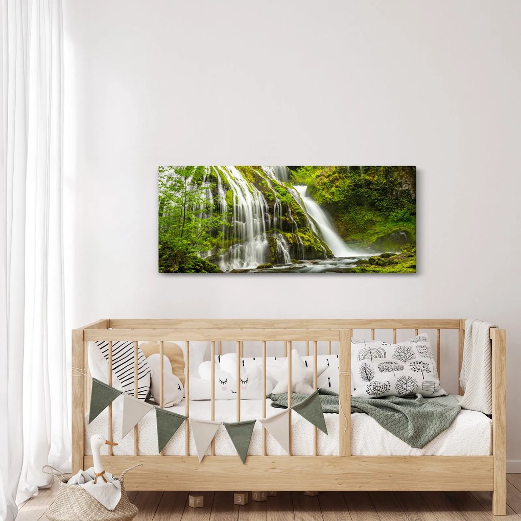 Obraz - Vodopád, Wind River Valley (120x50 cm)