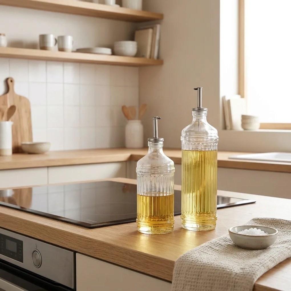 Zeller Present Fľaša na olej, ocot, s nálevkou - 700 ml, VROUBEK