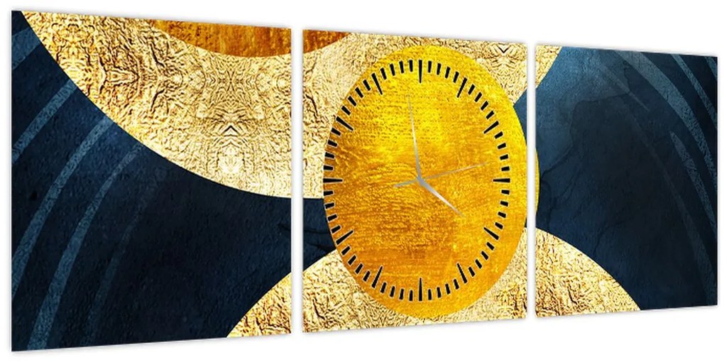 Obraz - Kruhy (s hodinami) (90x30 cm)