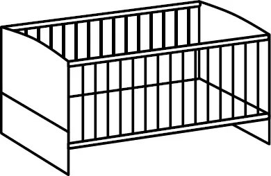 Detská postieľka Cariba 70x140 cm, dub san remo/biela