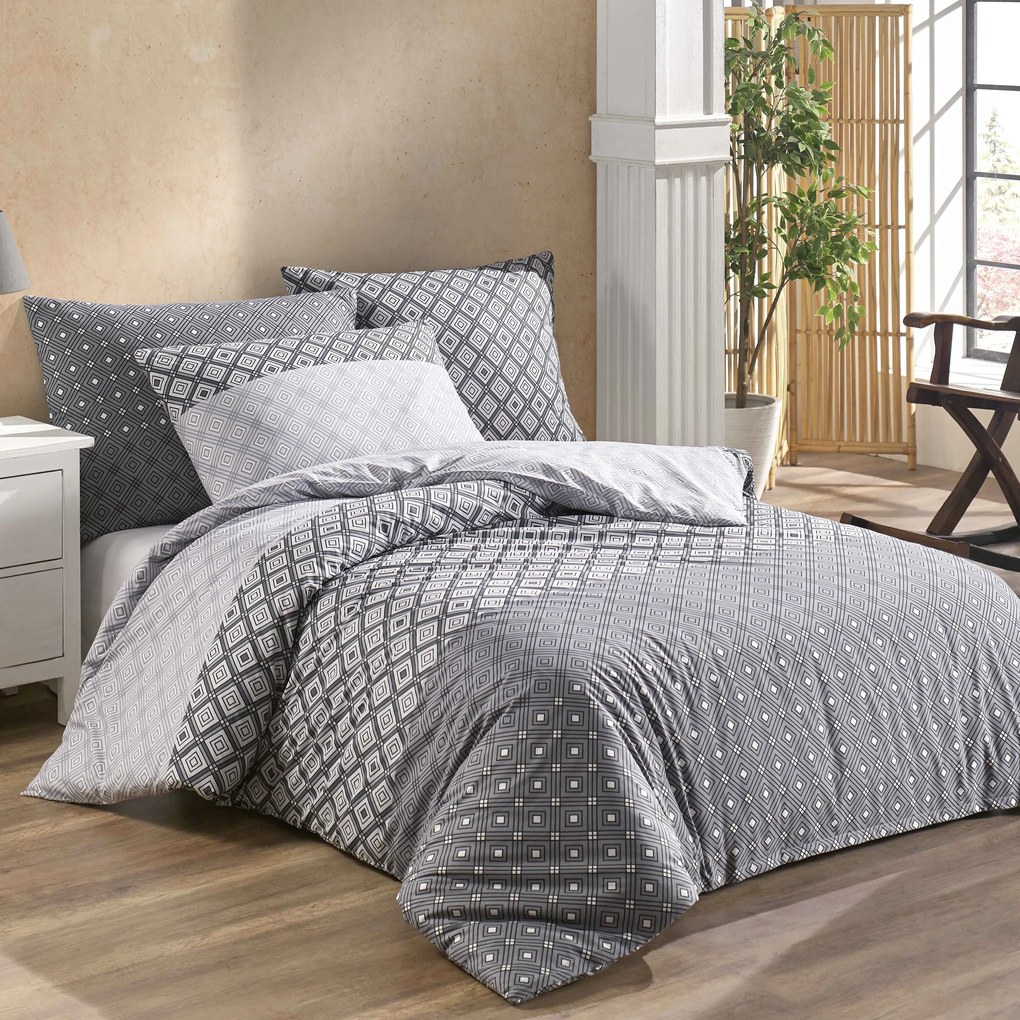 Obliečky bavlnené Rainer EMI + prehoz Paris zadarmo: Predĺžený set jednolôžko obsahuje 1x 140x220 + 1x 70x90