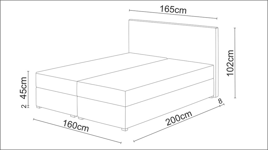 Manželská posteľ 160 cm Trachalio (tmavosivá + čiernosivá) (s matracom). Akcia -21%. Vlastná spoľahlivá doprava až k Vám domov. 621100