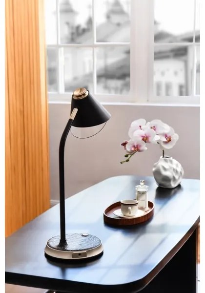 Immax 08971L - LED Stmievateľná stolná lampa FINCH LED/9W/12/230V hnedá/zlatá