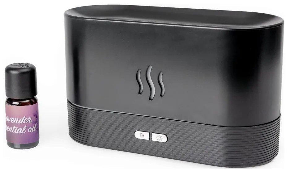 LED RGB Ultrazvukový aróma difúzor a zvlhčovač vzduchu s podsvietením 180ml čierna