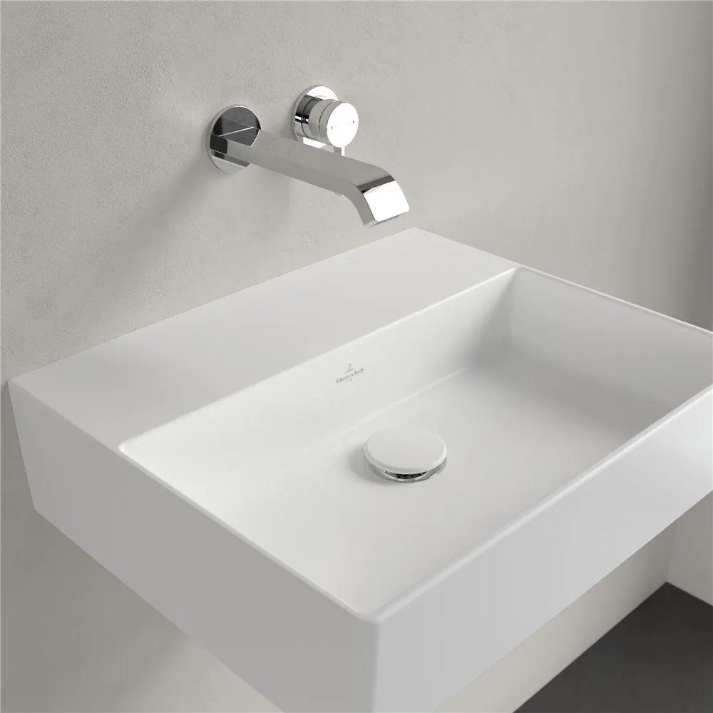 VILLEROY &amp; BOCH Memento 2.0 závesné umývadlo bez otvoru (spodná strana brúsená), bez prepadu, 500 x 420 mm, Stone White, s povrchom CeramicPlus, 4A225FRW