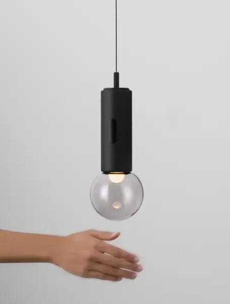 LED stmievateľný čierny moderný luster Chronos