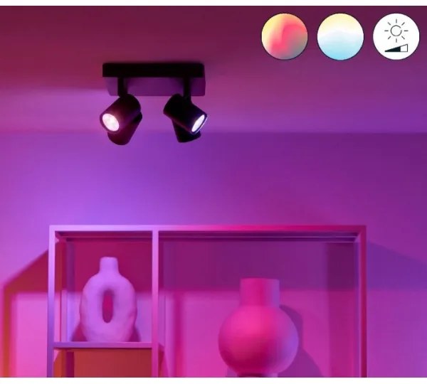 WiZ - LED RGBW Stmievateľné bodové svietidlo IMAGEO 4xGU10/4,9W/230V čierna Wi-Fi