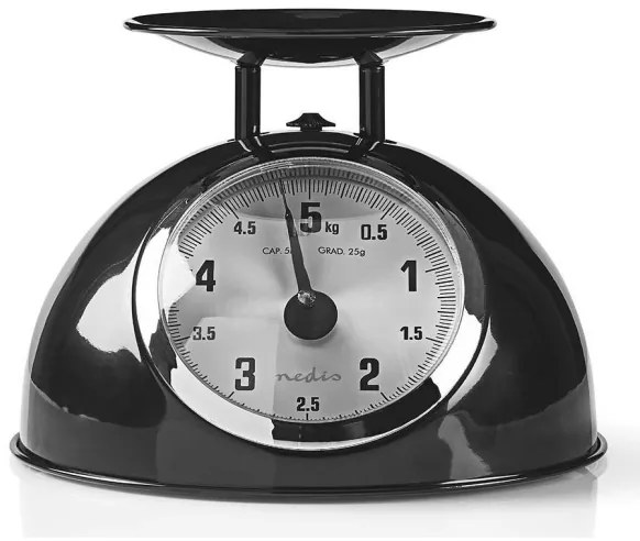 Nedis KASC110BK - Retro kuchynská váha s miskou čierna