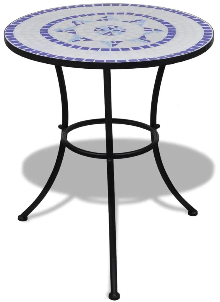 vidaXL 3-dielna bistro súprava, keramické dlaždice, modro biela