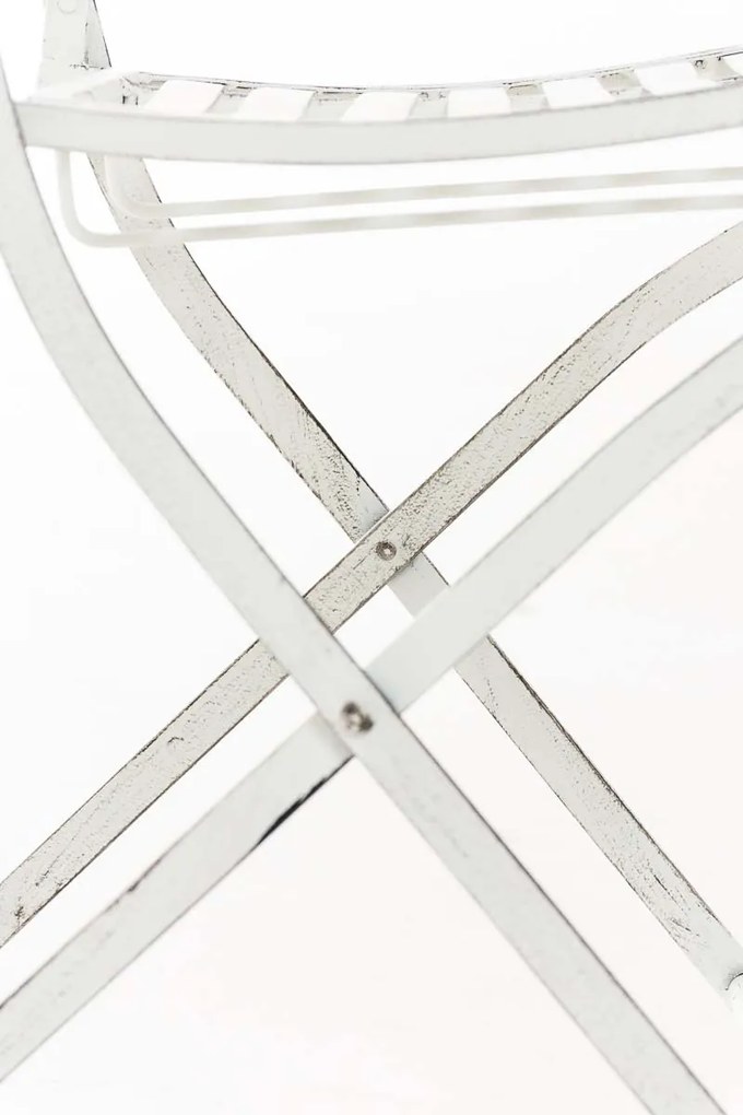 Kovová skladacia stolička Sibell - Biela antik