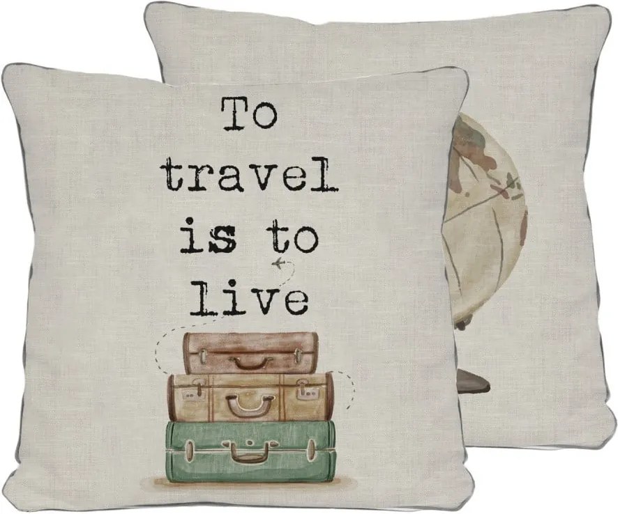 Obojstranná obliečka na vankúš Really Nice Things Travel Life, 45 × 45 cm