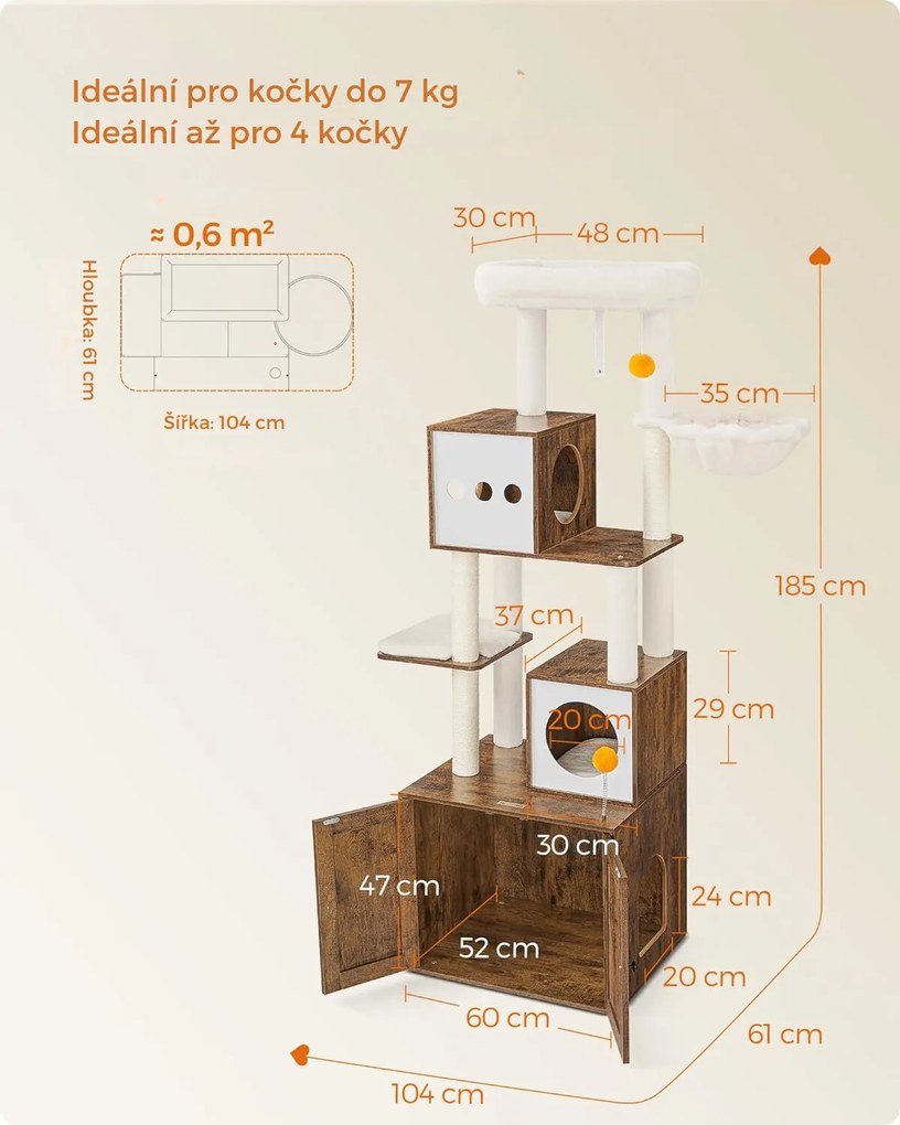 Mačacie škrabadlo LENO hnedé