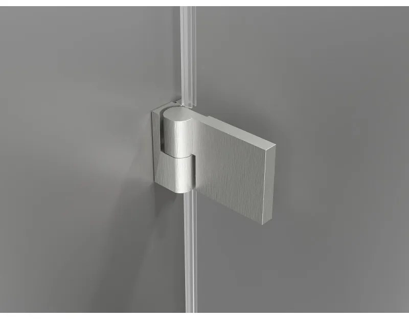 Mexen Lunar-B, výklopný sprchový kút ľavý 85 x 80 cm, 8mm číre sklo, oceľový profil, 832-085-080-97-00-L