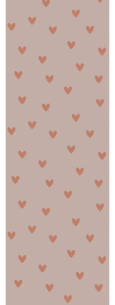 DEKORNIK Simple Hearts Pink And Red Brick - Tapeta