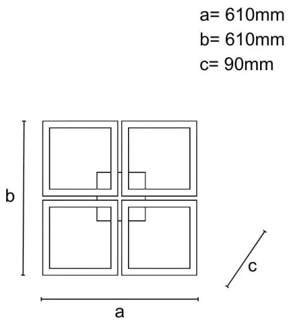 LED stmievateľný prisadený luster LED/215W/230V 3000-6500K + diaľkové ovládanie