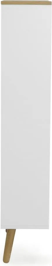 Biela skrinka na topánky s detailmi v dekore dubového dreva s 3 výkopy Tenzo Dot