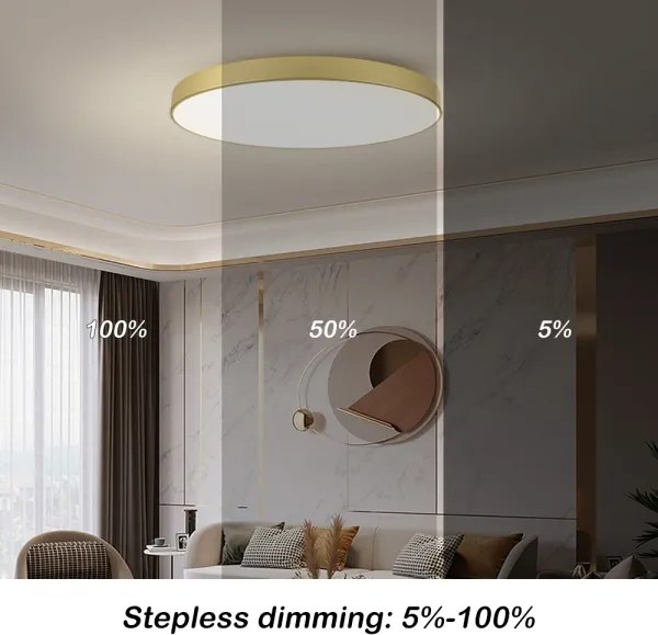 BRILAGI-LED Stropné svietidlo POOL, LED 128 W, 230 V, 3000/4000/6000 K, Ø 100 cm, zlaté