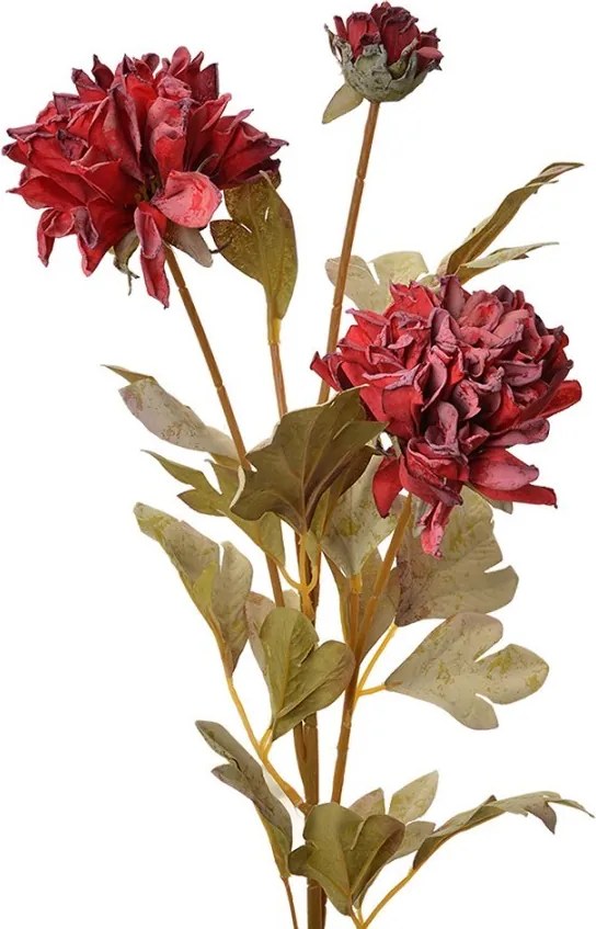 Dekorácia umelá kvetina s červenými kvetmi - 9*9*68 cm