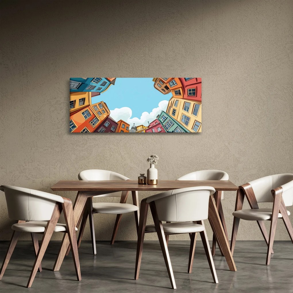Obraz - Medzi domami (120x50 cm)