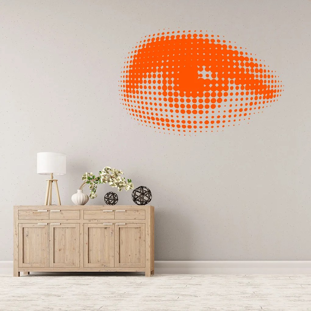 Veselá Stena Samolepka Oko Farba: oranžová, Veľkosť: 60 x 40 cm