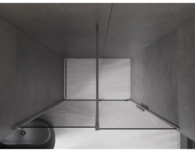Mexen Velar, posuvné sprchové dvere do otvoru 160 cm, 8mm šedé sklo, grafit brúsený, 871-160-000-41-66