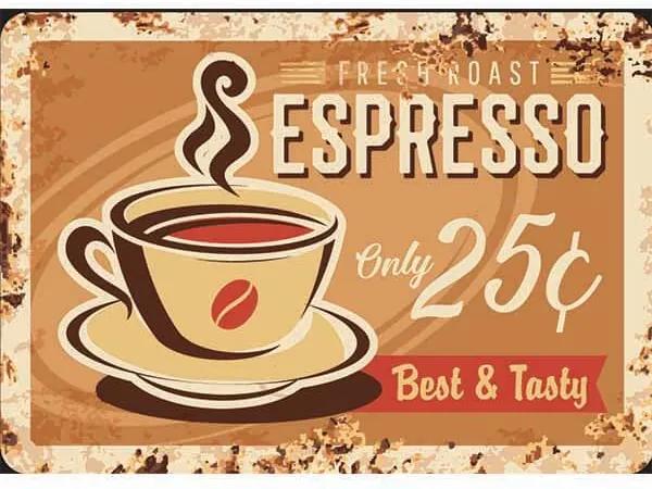 Ceduľa Coffee Espresso