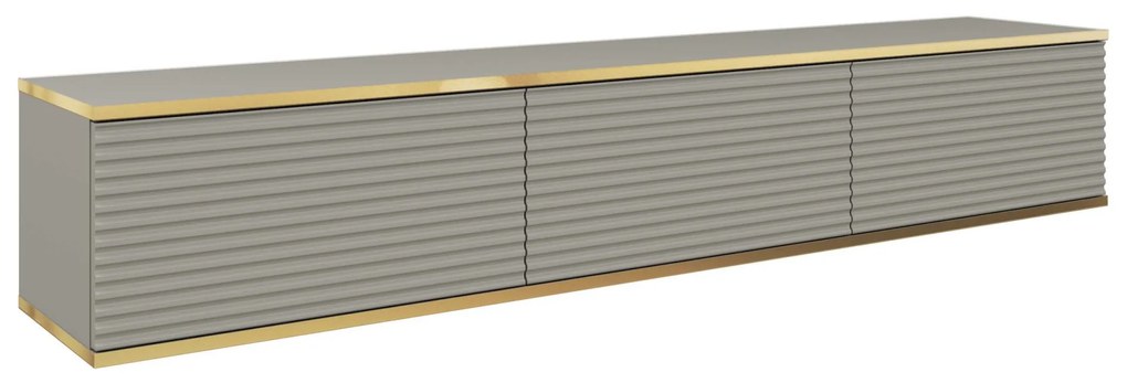 Závěsný televizní stolek Oro MDF 175 cm  šedý/zlatý
