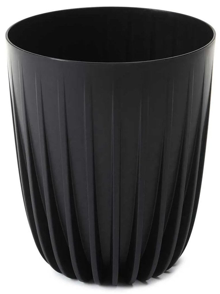 PLASTOVÝ KVETINÁČ STRIPPED ECO 30X25 CM ČIERNA