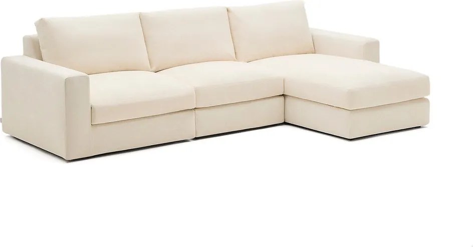 Béžová ženilková rohová pohovka (pravý roh/s leňoškou) Alea – Kave Home