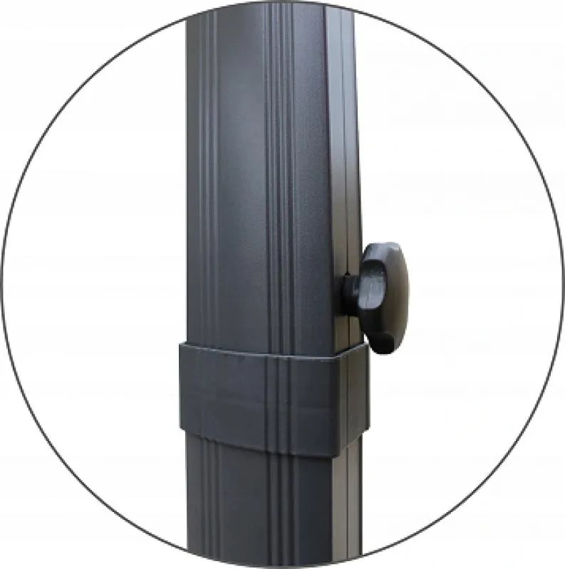 Záhradný slnečník s ochranným obalom MINI ROMA 250 x 250 cm sivý