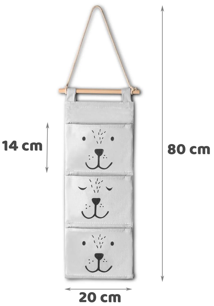 Závesný organizér na hračky NK-403 Nukido - sivý