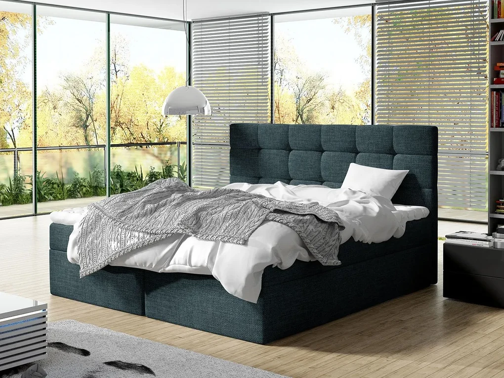 Kontinentálna posteľ Cinema, Dostupné poťahy: ekokoža Soft 017 (biela), Rozmer postele: 160x200