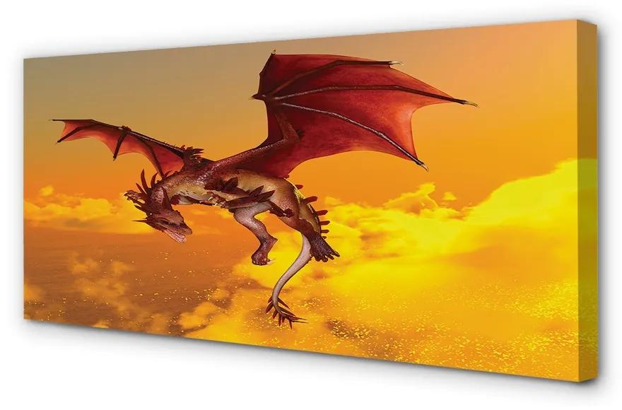 Obraz canvas Zamračené oblohy drak 140x70 cm