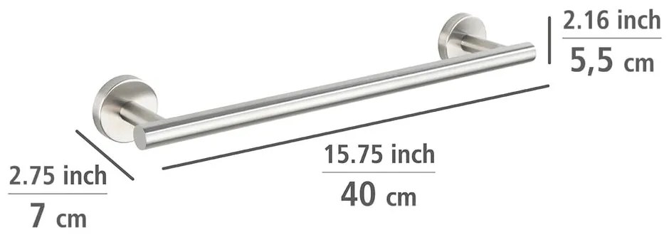 Nástenný držiak na uteráky z nehrdzavejúcej ocele v matne striebornej farbe Bosio – Wenko