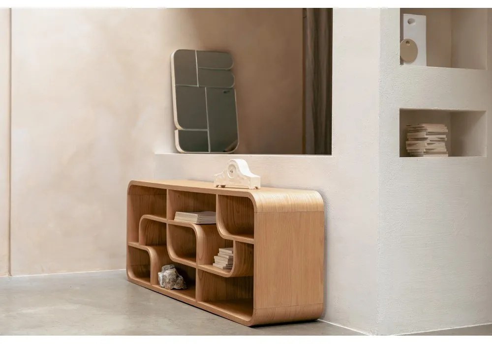 Knižnica z dubového dreva v prírodnej farbe 60x160x35 cm Seven – Zuiver