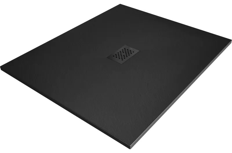 Mexen Hugo, obdĺžniková sprchová vanička SMC 110 x 100 cm, čierna, čierna krytka, 42701011-B