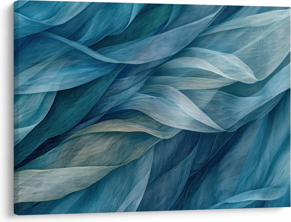 Obraz - Modrobiele vlnky (70x50 cm)