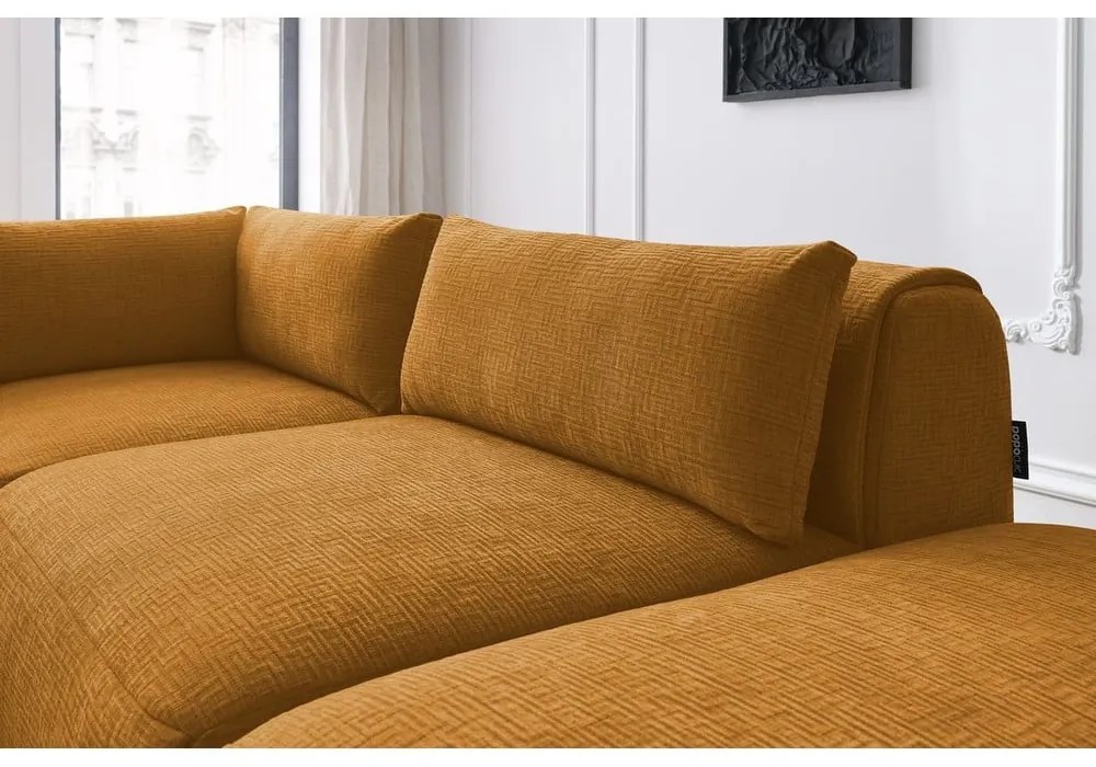 Rohová pohovka (variabilná) v horčicovohnedej farbe Jeanne - Bobochic Paris