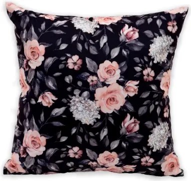 Dekoračný vankúš Rosalina 45x45 cm, čierny%