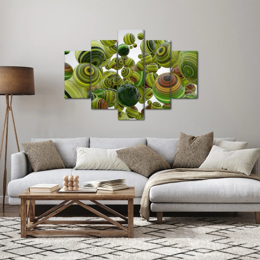 Obraz pruhovaných gúľ (150x105 cm)